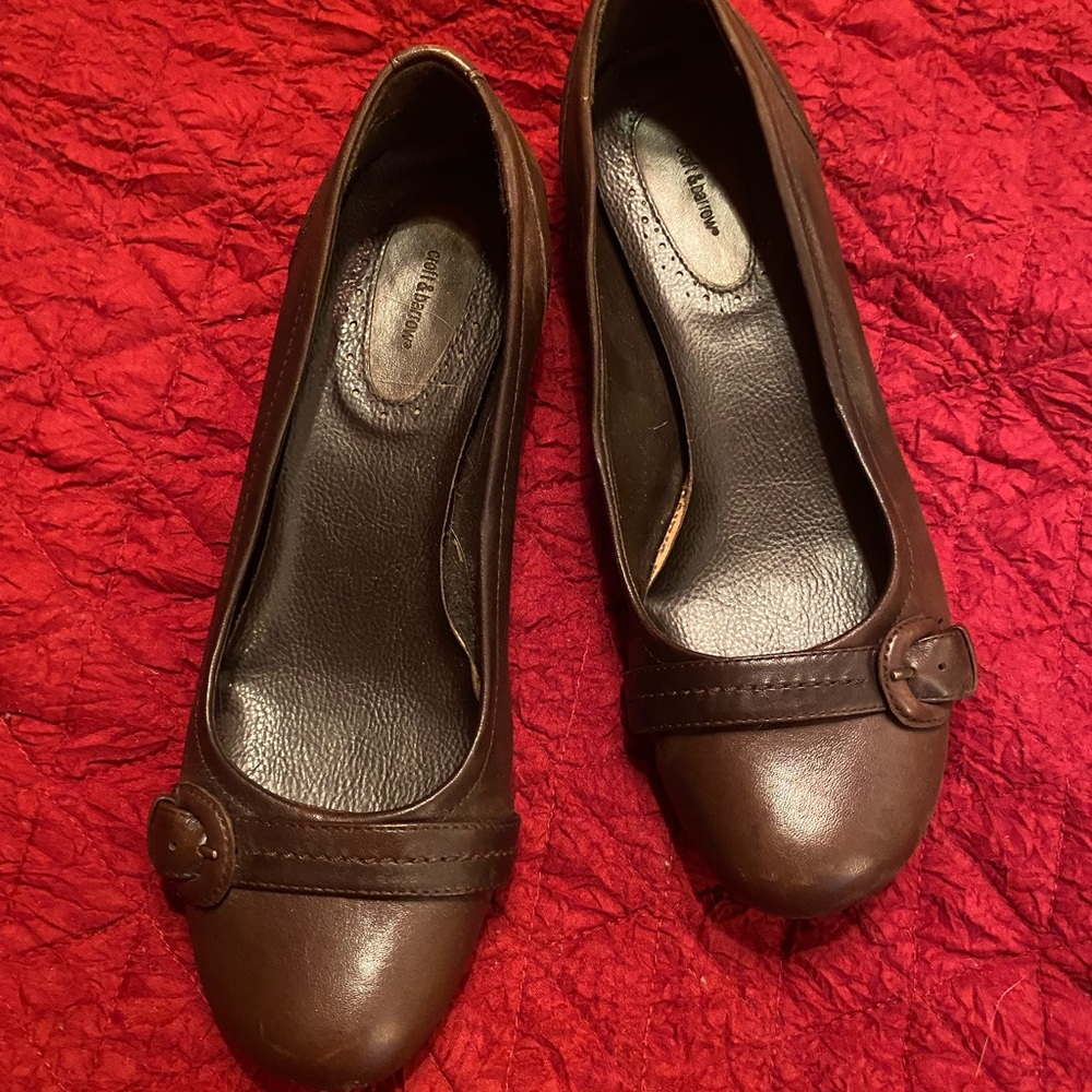 Croft & Barrow brown leather ballet flats size 9